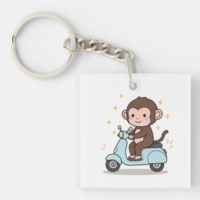 Said a monkey driving a scooter. schlüsselanhänger (Vorderseite)