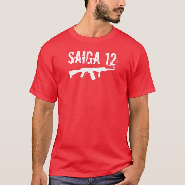 Saiga 12 - Team-Shirt-Fronten-Griff-faltender T-Shirt (Vorderseite)