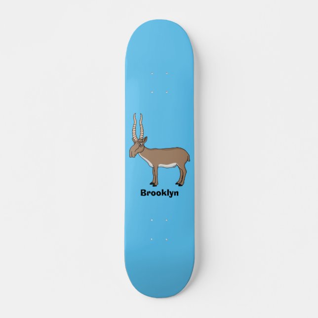 Saiga antelope Cartoon Illustration Skateboard (Vorne)