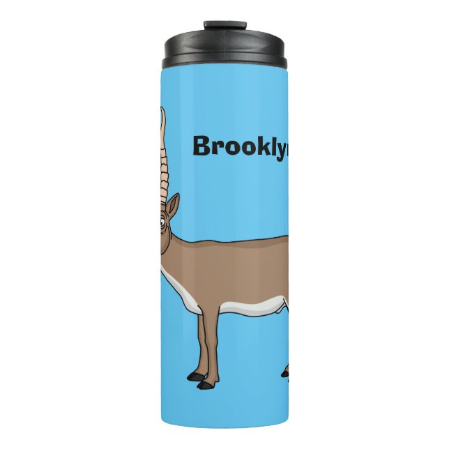 Saiga antelope Cartoon Illustration Thermosbecher (Vorderseite)