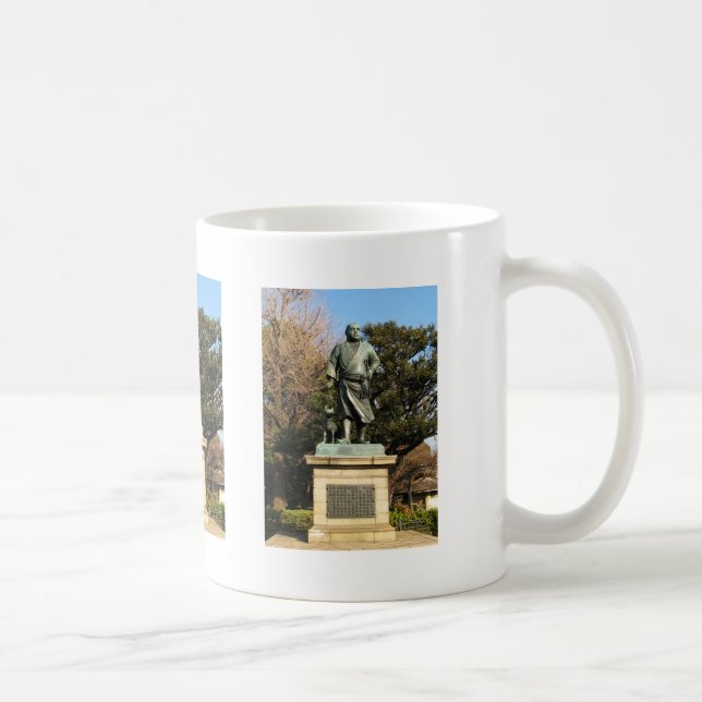 Saigo Takamori (The Last Samurai) & Hunde Statue Kaffeetasse (Rechts)