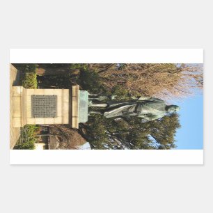 Saigo Takamori (The Last Samurai) & Hunde Statue Rechteckiger Aufkleber