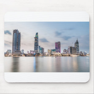 Saigon (Ho Chi Minh City) Skyline bei Sonnenunterg Mousepad