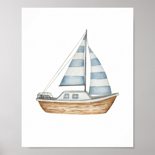 Sail Away Blue Poster (Vorne)