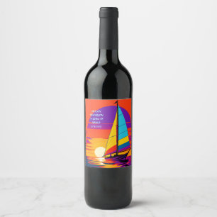 Sail Away Retirement Graphic Weinetikett