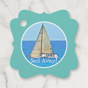 "Sail Away, Sail Away" Sailboat/Blue Ocean Gefalle Geschenkanhänger