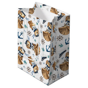Sail Away Teddy Bear Medium Geschenktasche Mittlere Geschenktüte