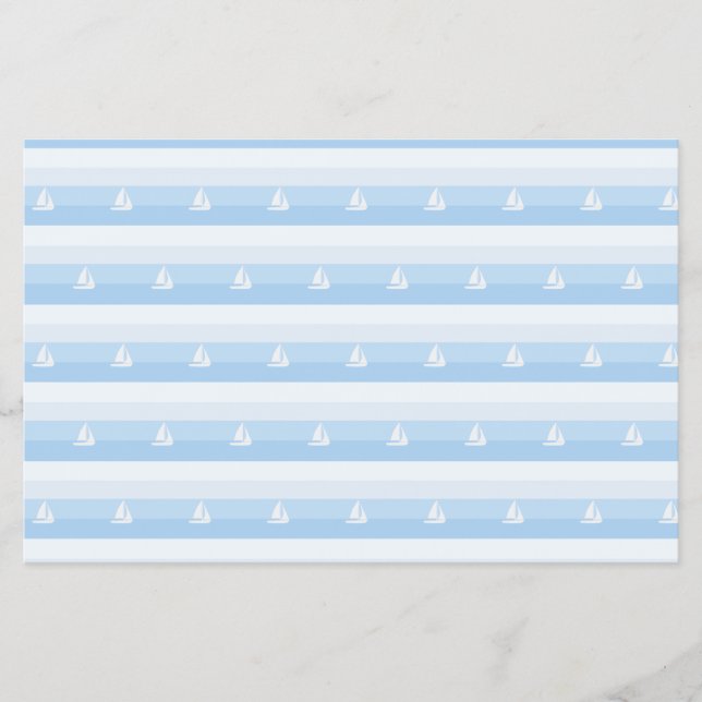 Sail Boat Stripes Scrap Booking Paper Flyer (Vorne)