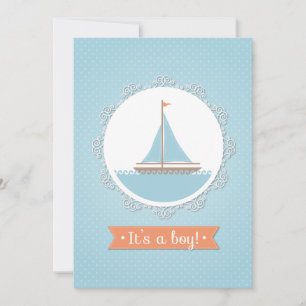 Sail Boy Baby Shower Invitation
