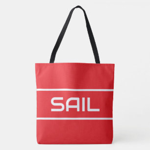 SAIL Eleganter Weißer Text Streifen auf Sportliche Tasche