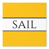 SAIL Fun Hellgelbes Orange Schwarz-weiße Streifen