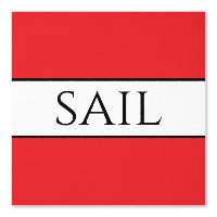 SAIL Fun Nautical Bright Red Schwarz-weiß Stripes