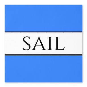 SAIL Nautical Bright Blue Schwarz-weiß Stripes Tapete