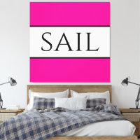 SAIL Sporty Tropical Pink White Nautical Stripes