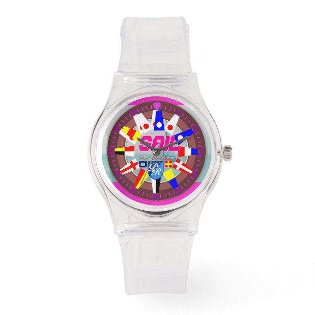 Sail Yacht Port Richman Nautical Girl Marine Armbanduhr (Vorderseite)