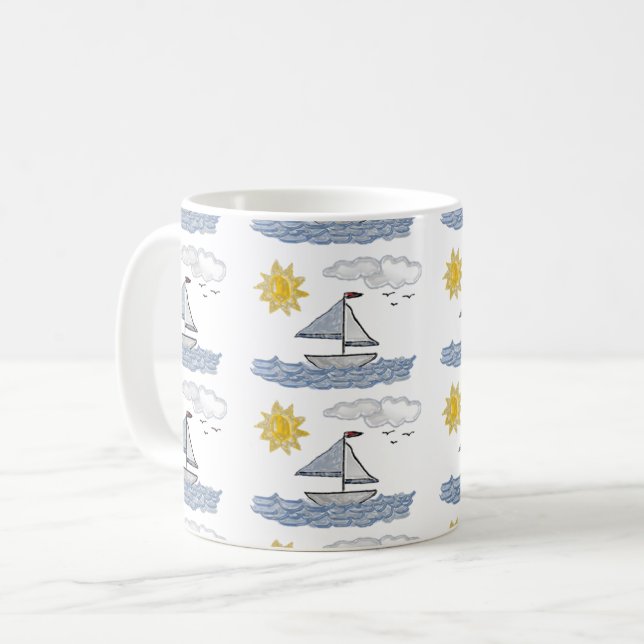 Sailboat 3D Kaffeetasse (Vorderseite Links)