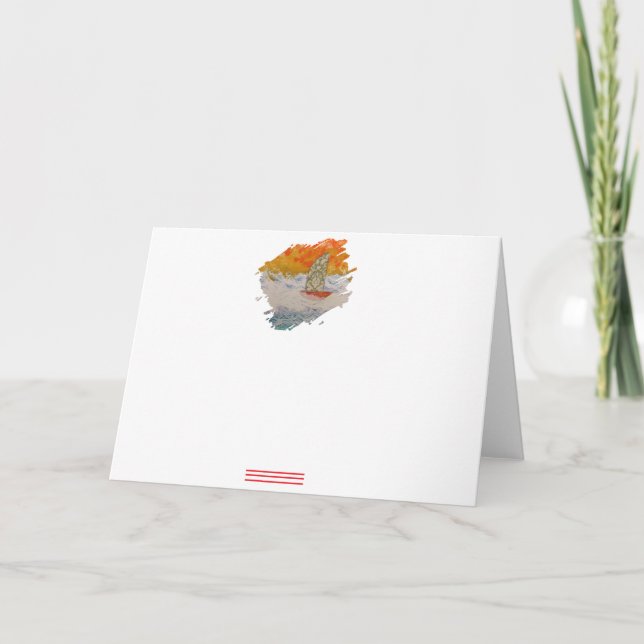 Sailboat-4 Paintstroke Dankeskarte (Vorderseite)