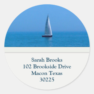 Sailboat Address Labels Runder Aufkleber