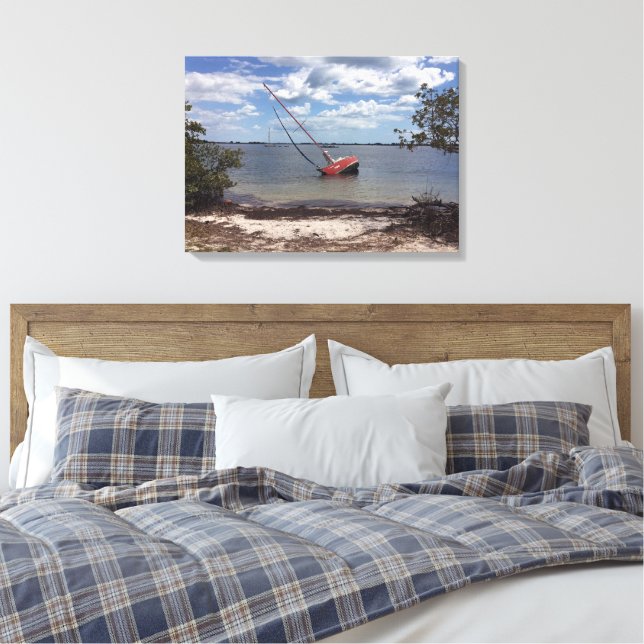 Sailboat Aground Leinwanddruck (Insitu (Schlafzimmer))