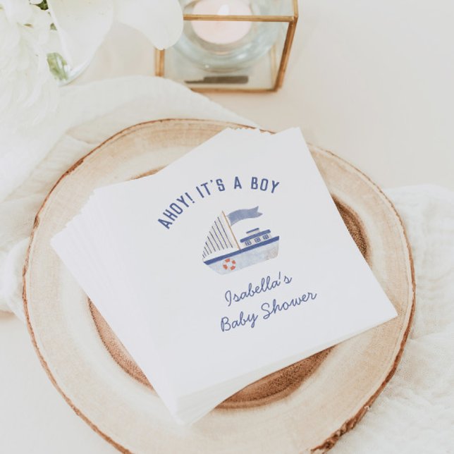 Sailboat Ahoy! Es ist eine Baby-Dusche Serviette (Von Creator hochgeladen)