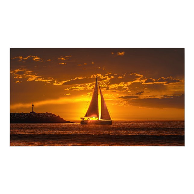 Sailboat at Sunset - Marina Del Rey, CA Fotodruck (Vorne)