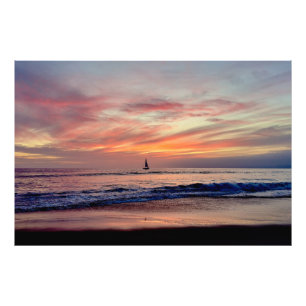 Sailboat at Sunset - Venice Beach, CA Fotodruck