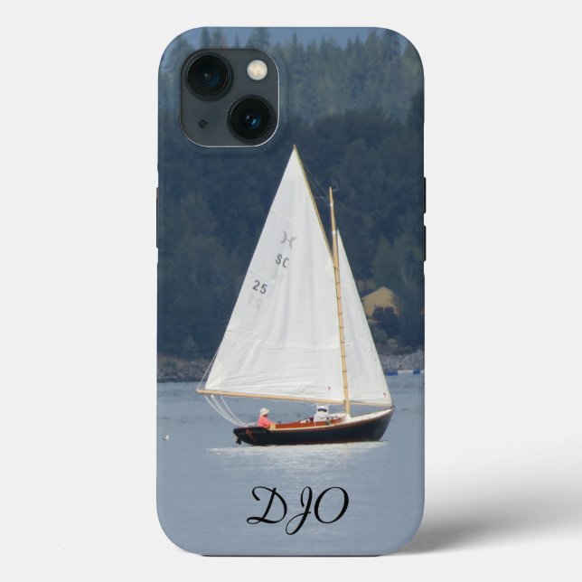 Sailboat auf dem See Initials Case-Mate iPhone Hülle (Rückseite)