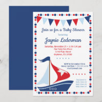 Sailboat Baby Shower Einladung Boys Segelboot