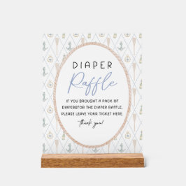 Sailboat Baby Shower Games - Diaper Raffle Sign Acrylschild