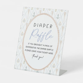 Sailboat Baby Shower Games - Diaper Raffle Sockelschild