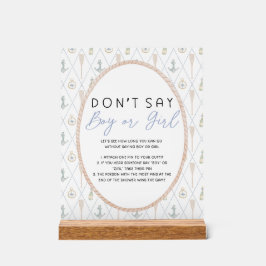 Sailboat Baby Shower Games - Don't Say Boy or Girl Acrylschild