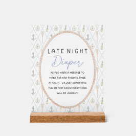 Sailboat Baby Shower Games - Late Night Diaper Acrylschild