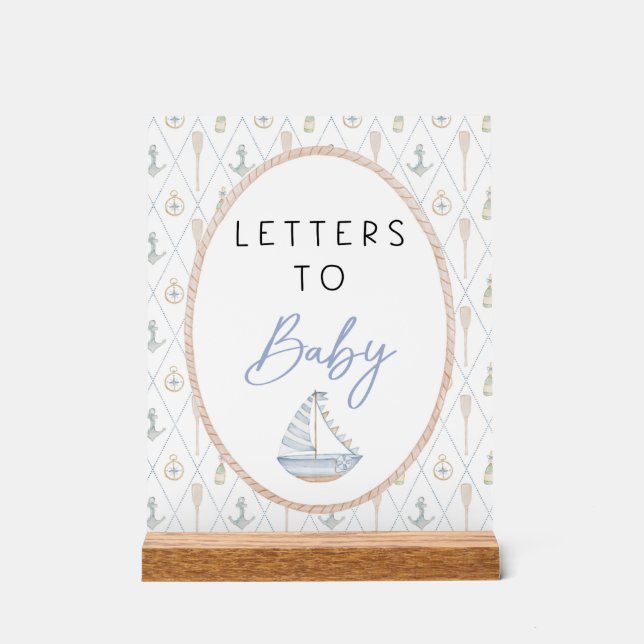 Sailboat Baby Shower Games - Letters to Baby (Recto)