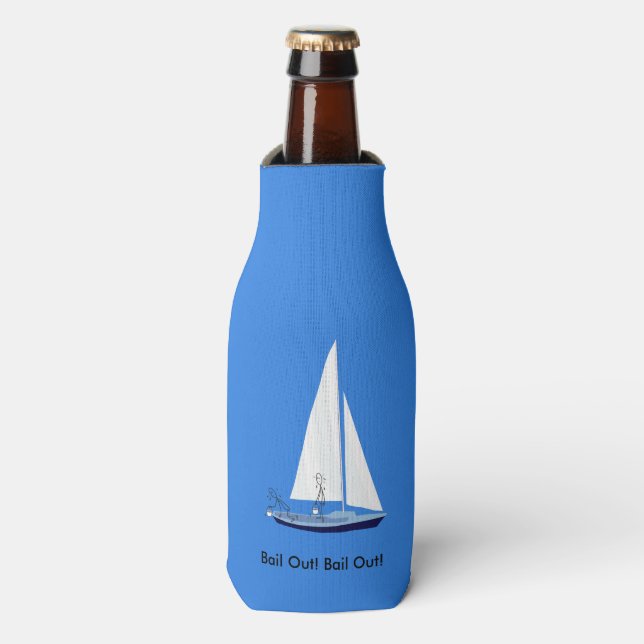 Sailboat Bail Out Segler Funny Bottle Cooler Flaschenkühler (Flaschenvorderseite)