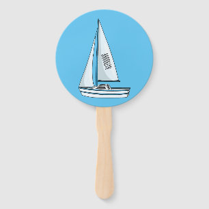 Sailboat cartoon illustration  fächer