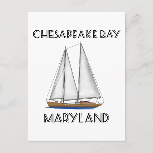 Sailboat Chesapeake Bay Maryland Postkarte (Vorderseite)
