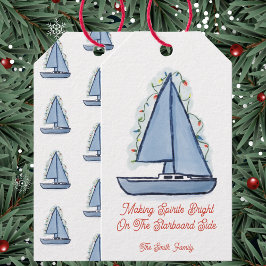 Sailboat Christmas Card Geschenkanhänger