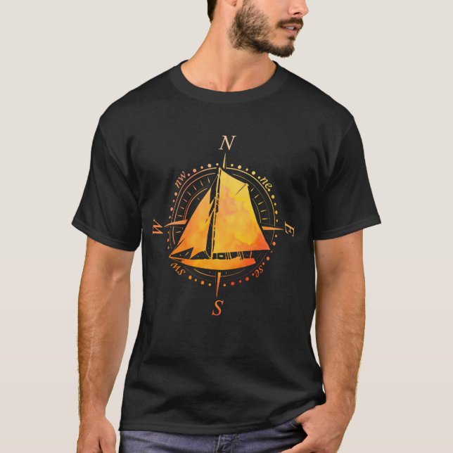 Sailboat Compass Sailing T-Shirt (Vorderseite)