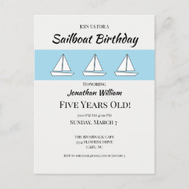 Sailboat Einladung zum Geburtstag Postkarte