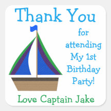 Sailboat Geburtstagsparty Gefallen Stickers