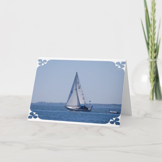 Sailboat Grußkarte Karte (Vorderseite)