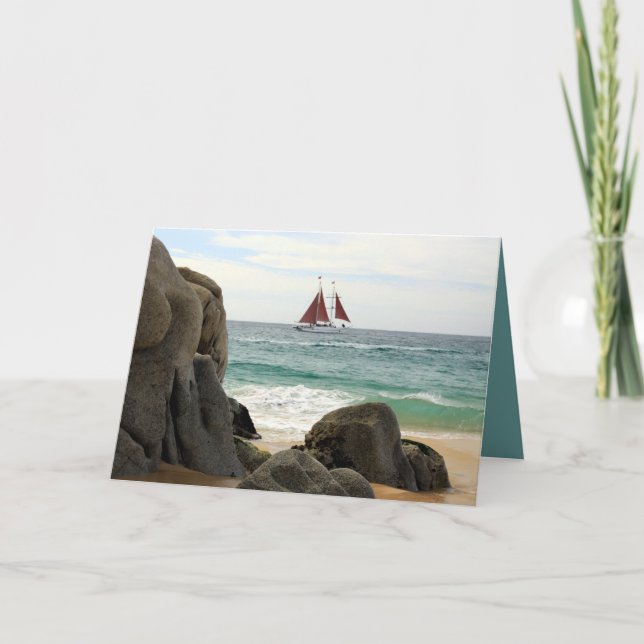 Sailboat Grußkarte Karte (Vorderseite)