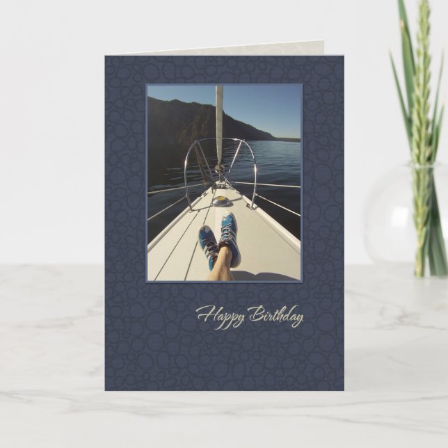 Sailboat Happy Birthday Karte (Vorderseite)