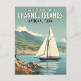 Sailboat in Channel Islands National Park Postkarte