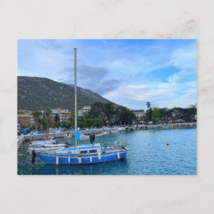Sailboat in Harbour Korinth Griechenland Postkarte