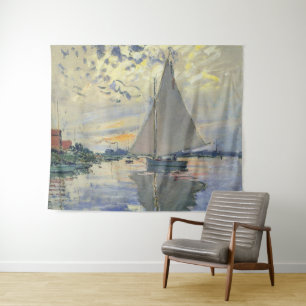 Sailboat in Le Petit-Gennevilliers von Claude Mone Wandteppich