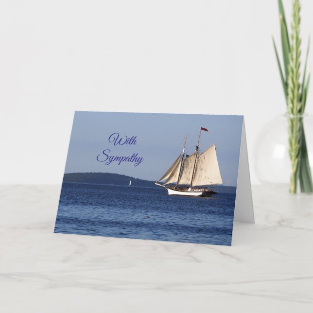 Sailboat Lake Michigan Beileid Karte (Vorderseite)