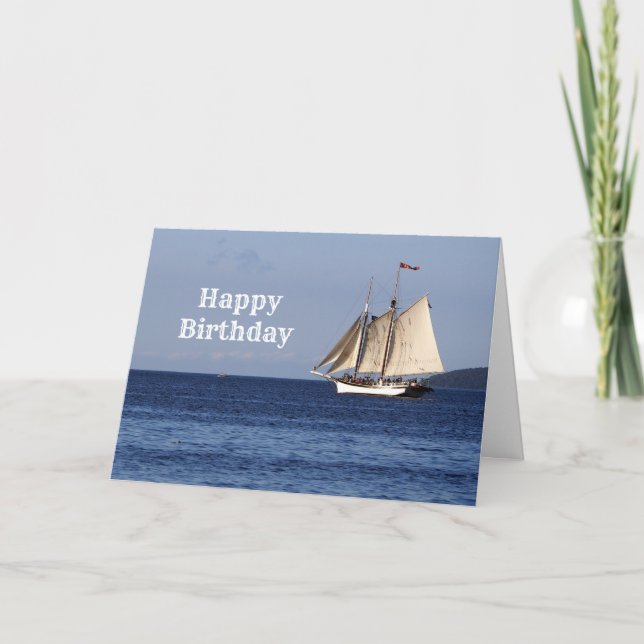 Sailboat Lake Michigan Geburtstag Karte (Vorderseite)