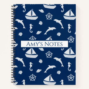 Sailboat & Marine Life Pattern Notizbuch