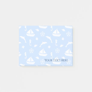 Sailboat & Marine Life Pattern Post-it Klebezettel